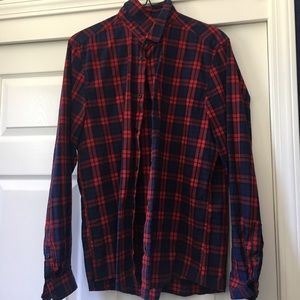 H&M FANCY RED & BLUE BUTTON DOWN 🌹